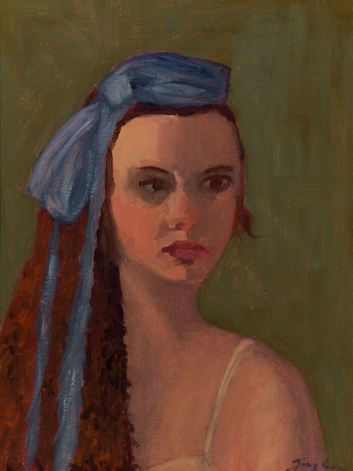 Woman with Scarf by Nancy Ziegler